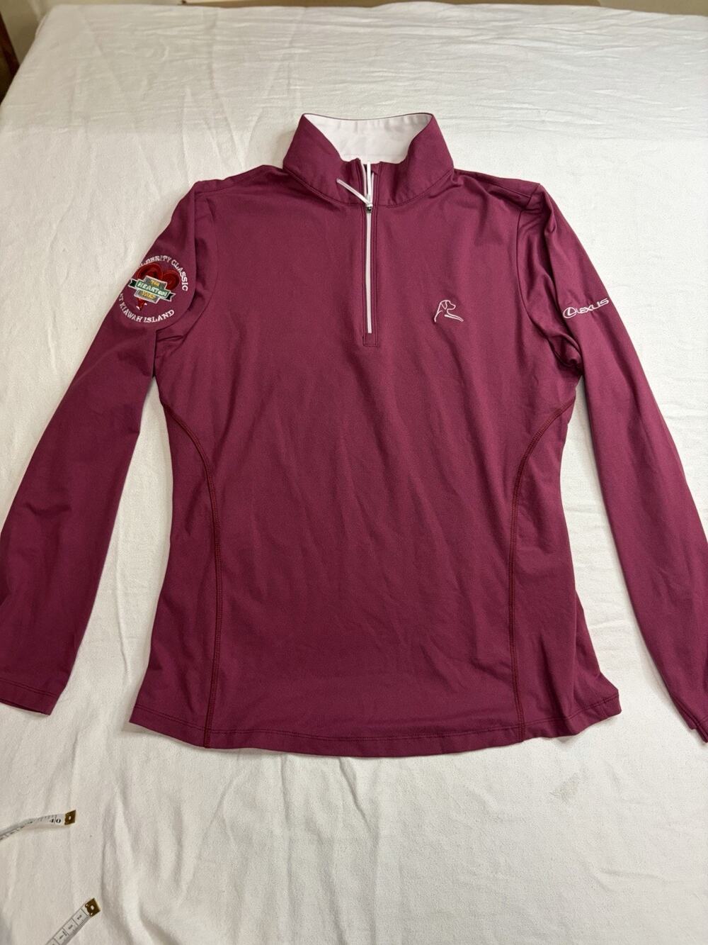 Rhoback Quarter Zip Women’s Medium Golf Pullover Heartest Yard Kiawah Lexus Logo